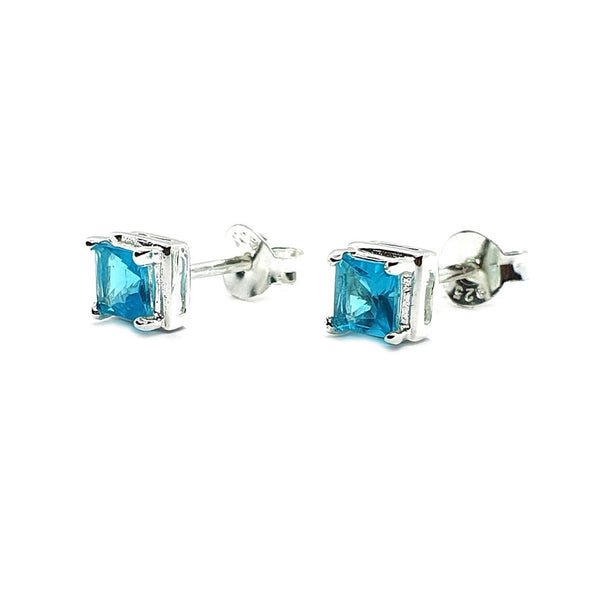 Sterling Silver Blue Topaz Stud Earrings  Blue Topaz Jewellery UK