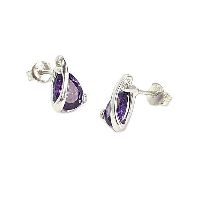 Sterling Silver & Amethyst Earrings (E675AFT)