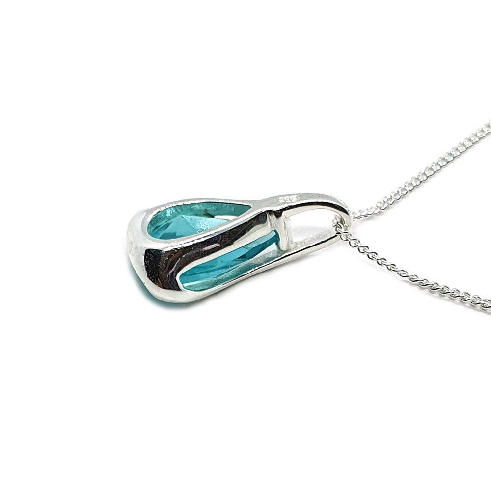 Sterling Silver & Blue Topaz Pendant (P409BTT)