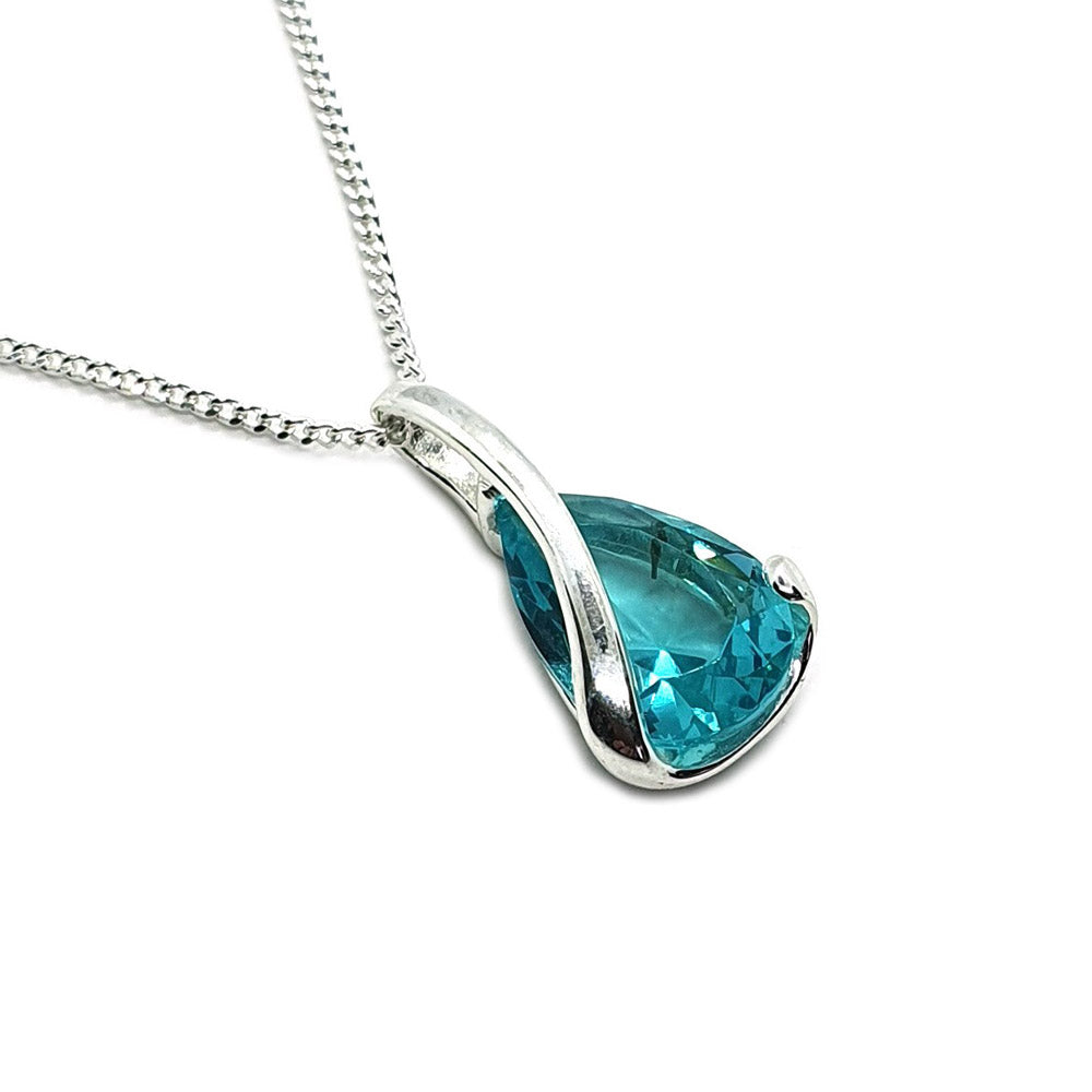 Sterling Silver & Blue Topaz Pendant (P409BTT)